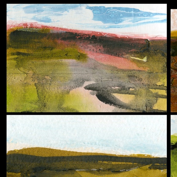 Bundle of 4 Small Textural Landscape Paintings - Dream Land Collection 8 - Picture 2 of 10